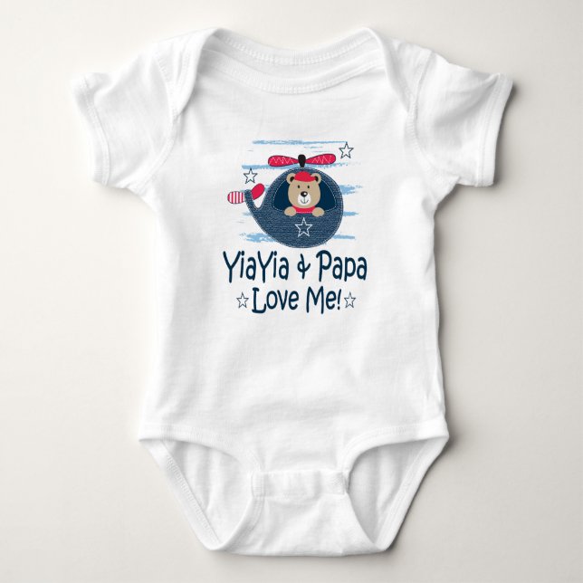 Body Para Bebê Yia e Papa Grandson Bear (Frente)