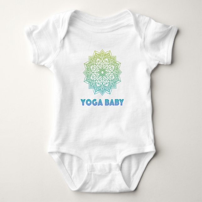 Body Para Bebê Yoga Baby body com mandala verde (Frente)