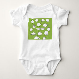 Body Para Bebê Yoga Sheep: Brincadeira Com O Esboço.