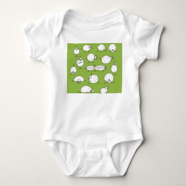 Body Para Bebê Yoga Sheep: Brincadeira Com O Esboço. (Frente)