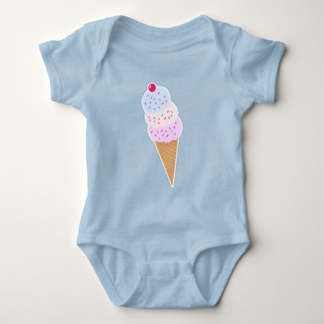 Body Para Bebê Yummy Icecream Cone Baby Jersey (Frente)