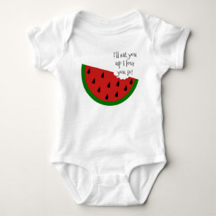 Body Para Bebê Yummy no meu Tummy Watermelon Baby Shirt