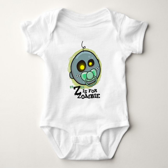 Body Para Bebê "Z" é para Zombie com Pacificador (meninos) Creepe (Frente)