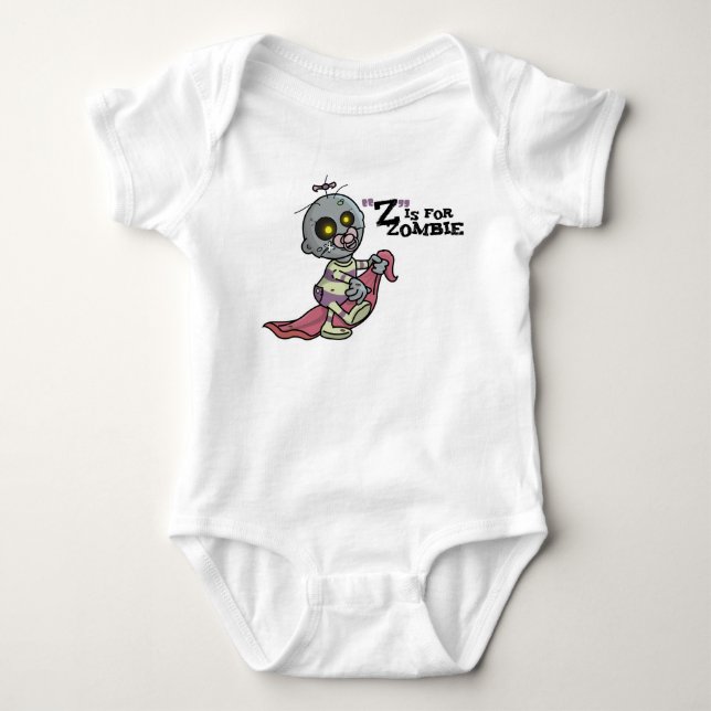 Body Para Bebê "Z" é para Zombie (meninas) Criança Creeper (Frente)