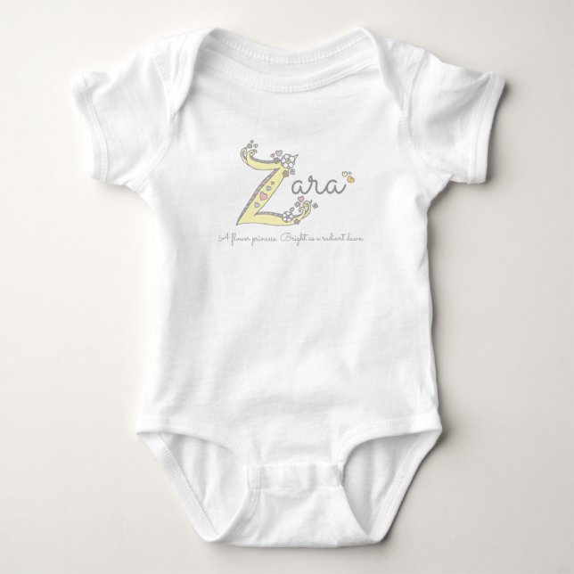 Body Para Bebê Zara Girl Z name significa custom tee (Frente)