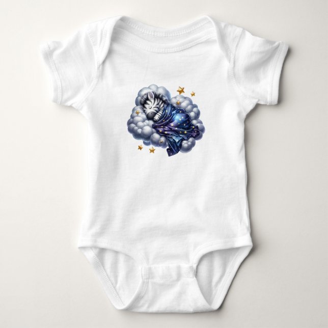 Body Para Bebê Zebra-cama pacífica (Frente)