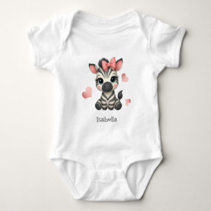 Body Para Bebê Zebra de desenho animado adorável