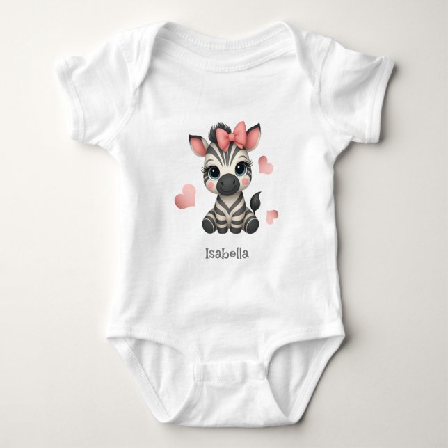 Body Para Bebê Zebra de desenho animado adorável (Frente)