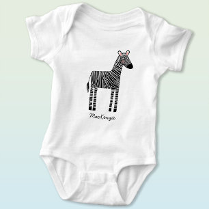 Body Para Bebê Zebra Fofa Nome Personalizado Personalizado