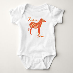 Body Para Bebê Zebra - Mandarim e laranja claro