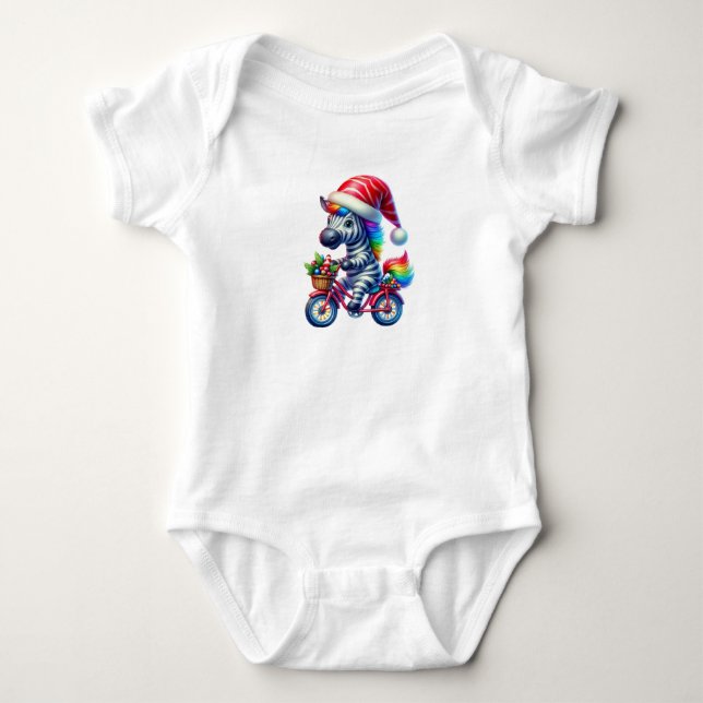Body Para Bebê Zebra Natal Graciosa (Frente)