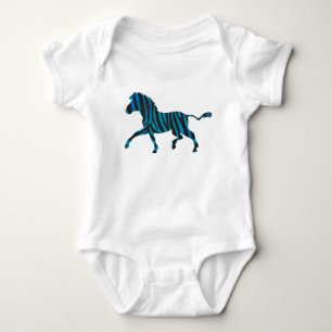 Body Para Bebê Zebra Silhueta Negra e Azul
