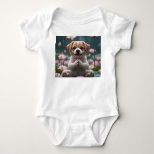 Body Para Bebê Zen Puppy on Lotus - Baby Bodydress