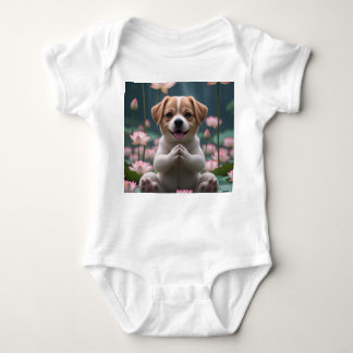 Body Para Bebê Zen Puppy on Lotus - Baby Bodydress