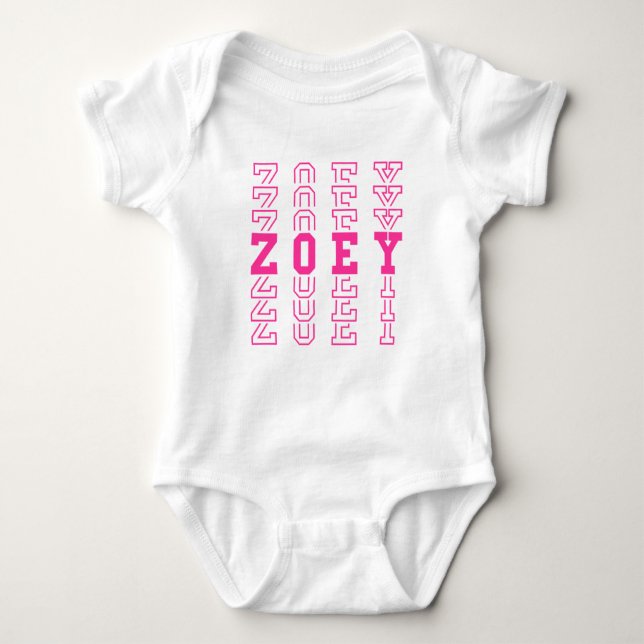 Body Para Bebê Zoey Custom Girl Name (Frente)