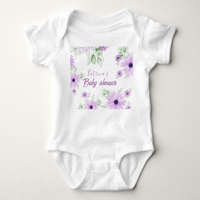 Body Personalizado para Bebê – Aquarela Violeta (Frente)