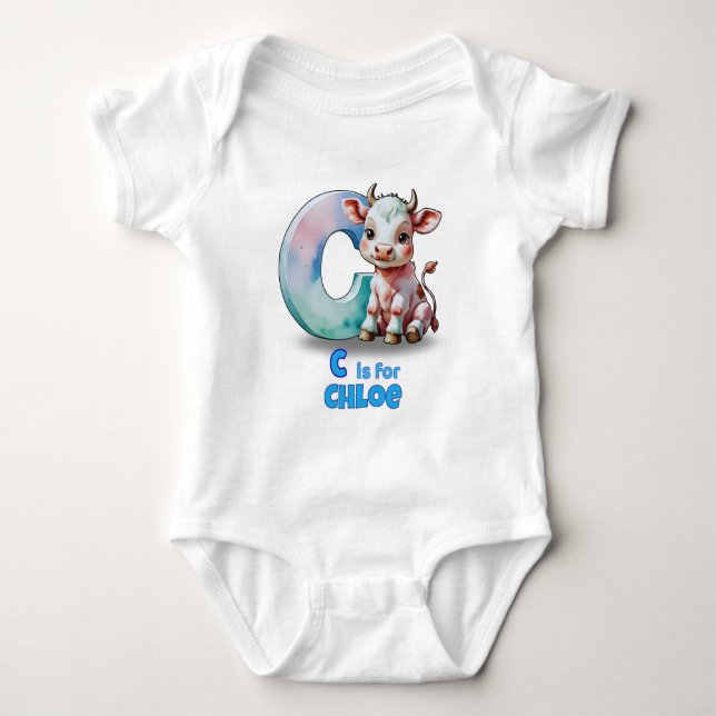 Body Personalizado para Bebê – C é de Vaca (Frente)