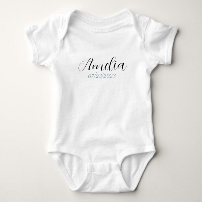 Body Personalizado para Bebê - Nome & Data de Nasc (Frente)