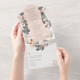 Boêmia Tropical Floral Pale Blush Casando Tudo Em