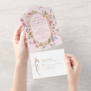 Boêmian Blush e Dourado Wildflower Casamento