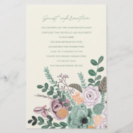 Boêmian green & blush Flowers Guest Information