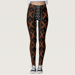 Bogolan Africano Inspirou Leggings