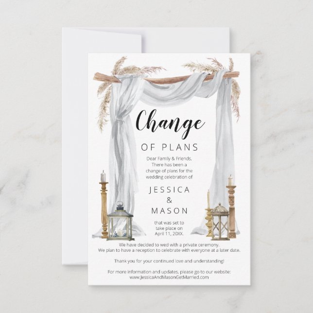 Bohemian Arch Wedding Adiou Anúncio (Frente)