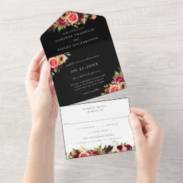 Bohemian Blooms Casando Tudo Em Um Convite
