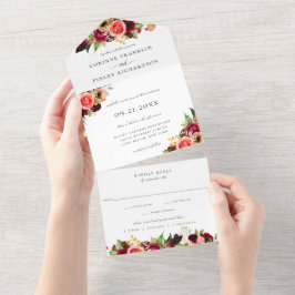 Bohemian Blooms Casando Tudo Em Um Convite