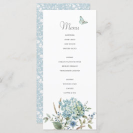 Bohemian Blue Botanical Watercolor Menu