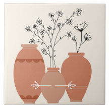 Bohemian Boho Art Abstrato Terracotta Planters