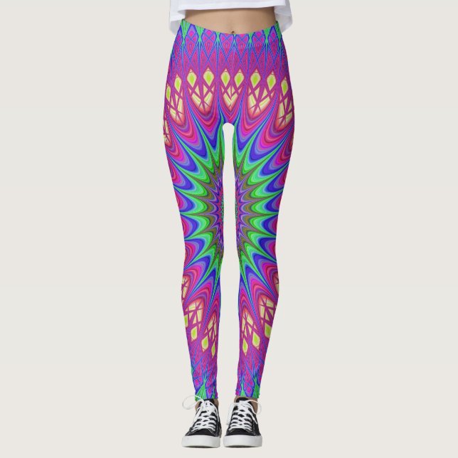 BOHEMIAN BOHO PINK YOGA PANTS LEGGINGS (Frente)