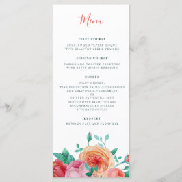 Bohemian Bold Floral Wedding Menu