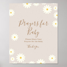Bohemian Daisy Floral Prayers para o Baby Poster