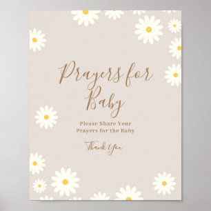 Bohemian Daisy Floral Prayers para o Baby Poster