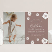 Bohemian Daisy Landscape Foto Aniversário Convite