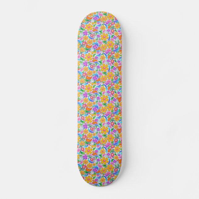BOHEMIAN FLORAL FLORAL GIRLS SKATEBOARD DECK (Frente)