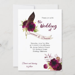 Bohemian Floral Romance Banner Convites para Casam