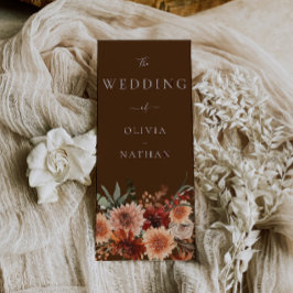 Bohemian Floral Wedding Ceremony Program