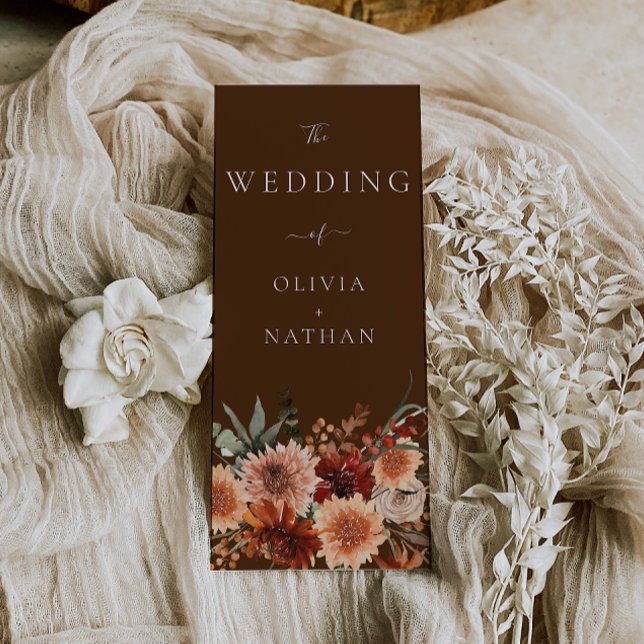 Bohemian Floral Wedding Ceremony Program (Criador carregado)