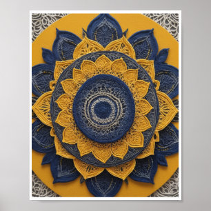 Bohemian mandala trabalho de arte Poster da sala D