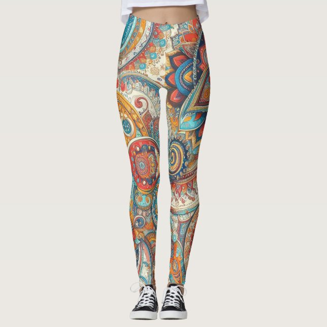 Bohemian Paisley no 10 Leggings (Frente)