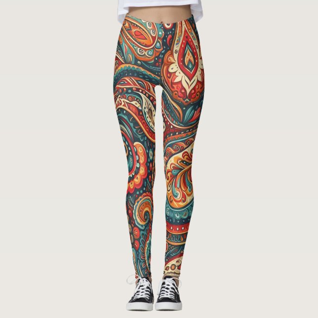 Bohemian Paisley no 5 Leggings (Frente)
