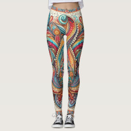 Bohemian Paisley no 6 Leggings