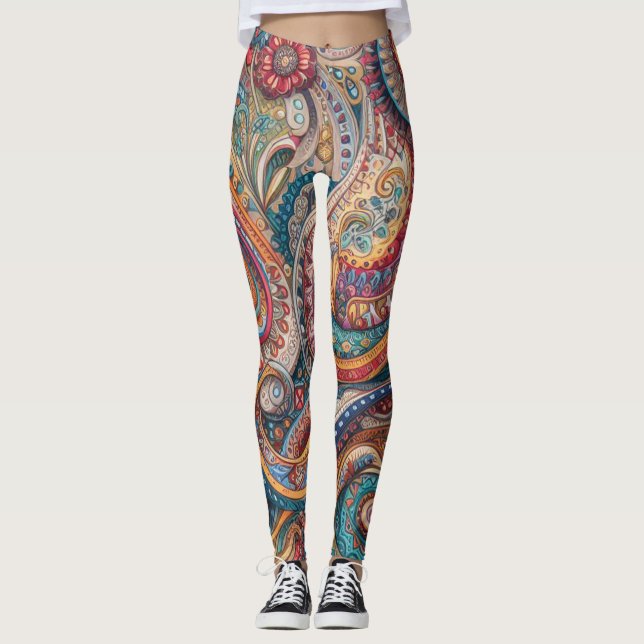Bohemian Paisley no 7 Leggings (Frente)