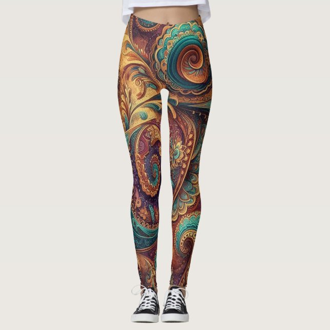 Bohemian Paisley no 9 Leggings (Frente)
