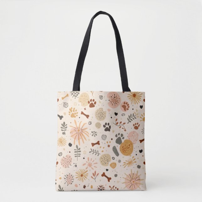 Bohemian Pet Carrier Tote | Terracotta Paw Prints (Frente)