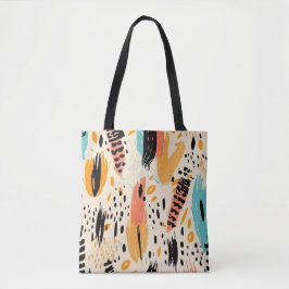 Boho Abstrato Brushaft Tote Bag - Trendy Artist