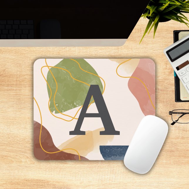 Boho Abstrato Pattern Monogrammed Mousepad (Boho Abstract Pattern Monogrammed Mousepad
)