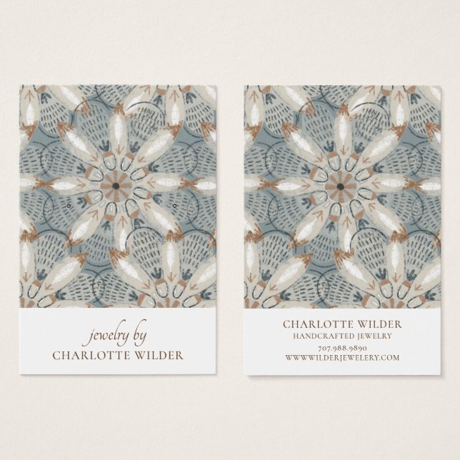 Boho Abstrato Shapes Earring Display Card (Frente & Verso)